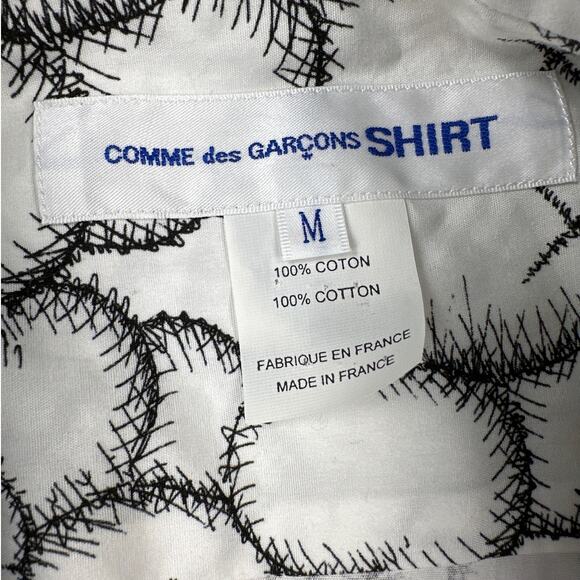 Comme des Garçons x Kaws - Print Button Down Shirt in White & Black - Picture 2 of 3